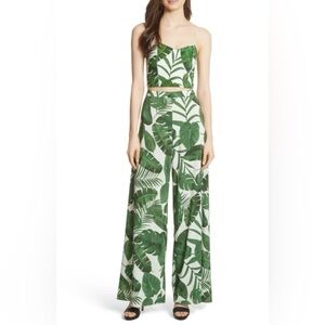 Alice + Olivia Wide Leg Palm-Leaf Print Pants US 0
